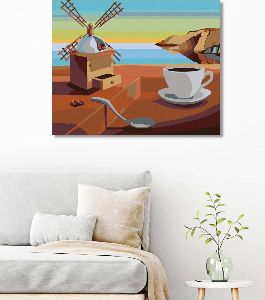 zuty Malování podle čísel - SURREALISTICKÁ KÁVA - INSPIRACE S. DALÍ - Rozměr: 40x50 cm, Rámování: Varianta: bez rámu a bez vypnutí plátna - obrázek 7