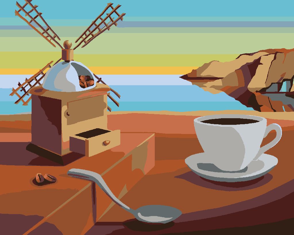 zuty Malování podle čísel - SURREALISTICKÁ KÁVA - INSPIRACE S. DALÍ - Rozměr: 40x50 cm, Rámování: Varianta: bez rámu a bez vypnutí plátna - obrázek 9