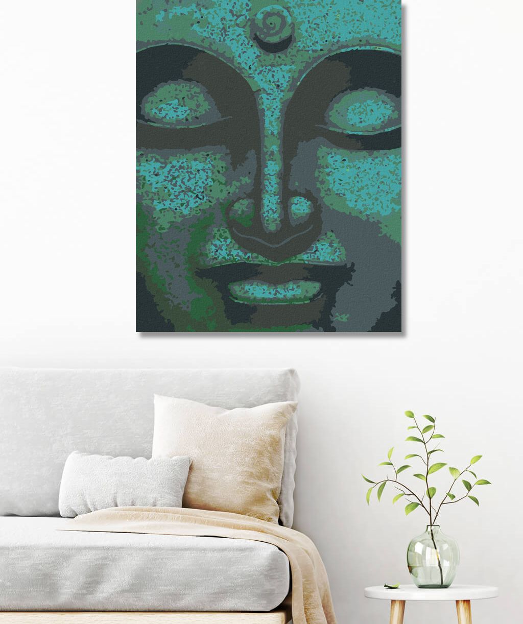 zuty Malování podle čísel - ZELENÝ BUDDHA - Rozměr: 40x50 cm, Rámování: Varianta: bez rámu a bez vypnutí plátna - obrázek 6