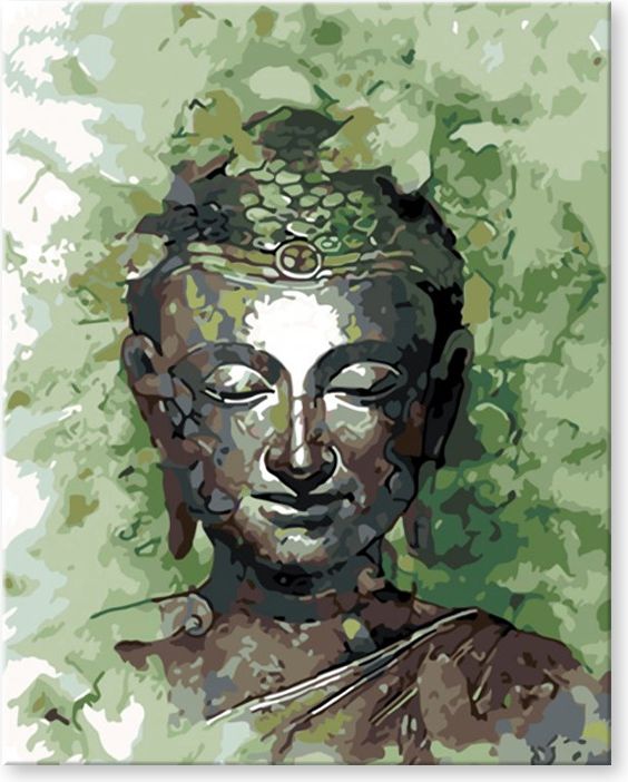 zuty Malování podle čísel - ZELENÝ BUDDHA - Rozměr: 40x50 cm, Rámování: Varianta: bez rámu a bez vypnutí plátna - obrázek 8
