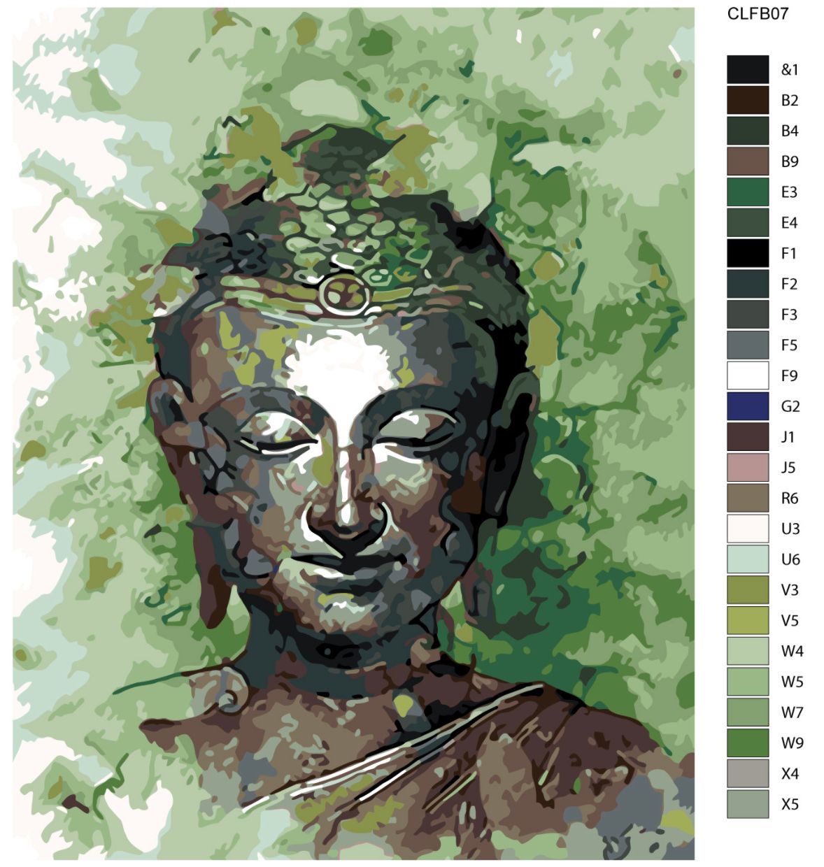 zuty Malování podle čísel - ZELENÝ BUDDHA - Rozměr: 40x50 cm, Rámování: Varianta: bez rámu a bez vypnutí plátna - obrázek 11