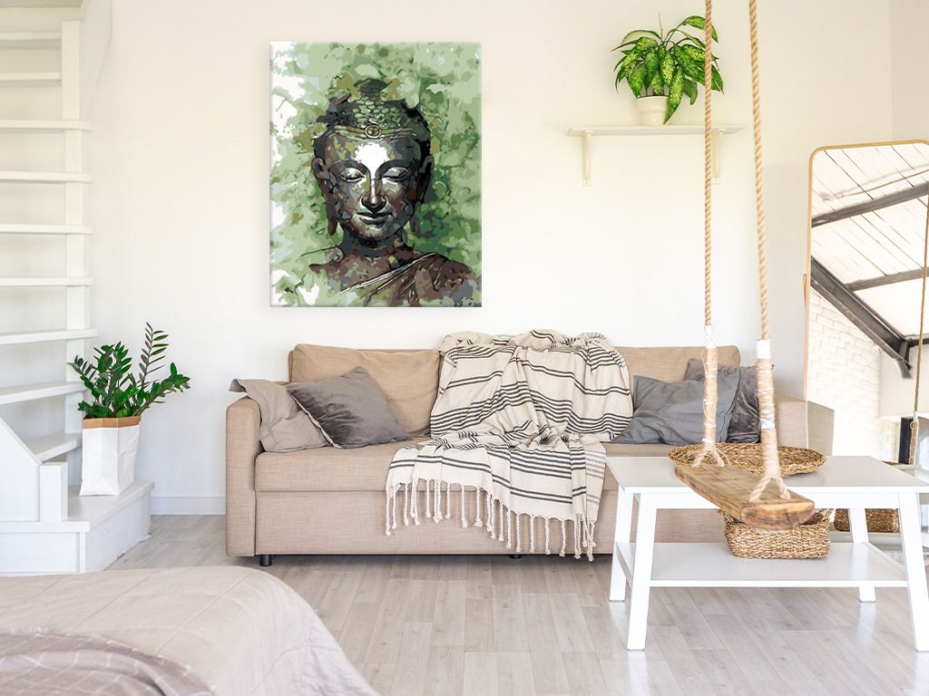 zuty Malování podle čísel - ZELENÝ BUDDHA - Rozměr: 40x50 cm, Rámování: Varianta: bez rámu a bez vypnutí plátna - obrázek 14