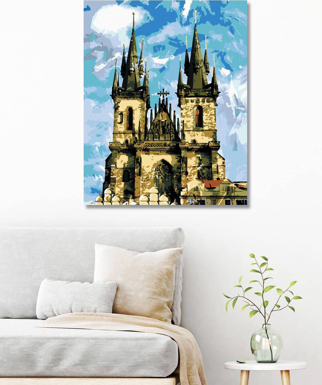 zuty Malování podle čísel - KATEDRÁLA TÝNSKÝ CHRÁM PRAHA - Rozměr: 40x50 cm, Rámování: Varianta: vypnuté plátno na rám - obrázek 10