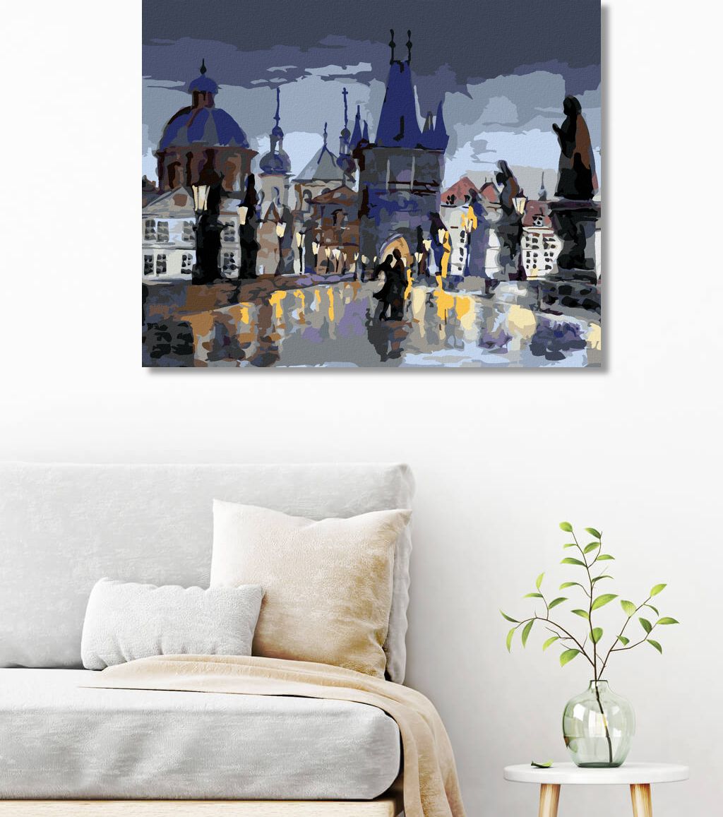 zuty Malování podle čísel - ABSTRAKTNÍ KARLŮV MOST II - Rozměr: 40x50 cm, Rámování: Varianta: vypnuté plátno na rám - obrázek 9