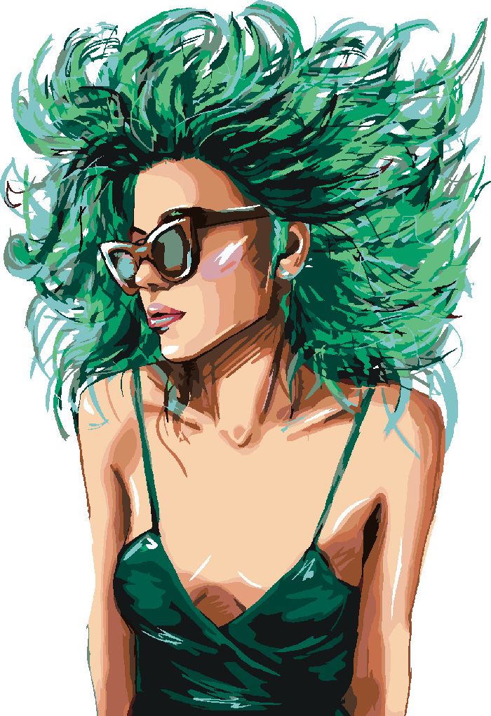 zuty Malování podle čísel - ŽENA SE ZELENÝMI VLASY - Rozměr: 40x50 cm, Rámování: Varianta: bez rámu a bez vypnutí plátna - obrázek 8