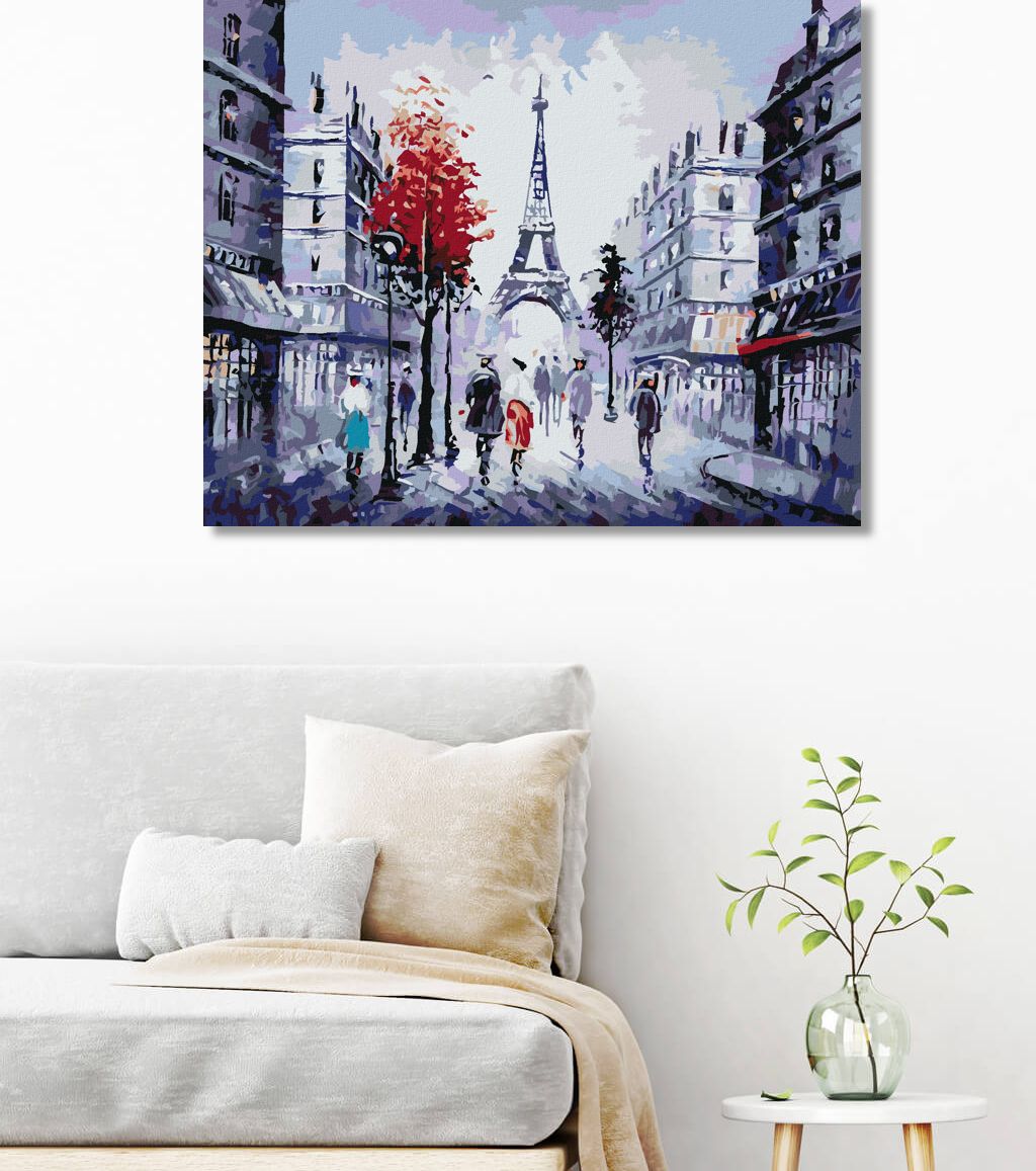 zuty Malování podle čísel - POHLED NA ULICI V PAŘÍŽI A BAREVNÝ STROM - Rozměr: 40x50 cm, Rámování: Varianta: bez rámu a bez vypnutí plátna - obrázek 6