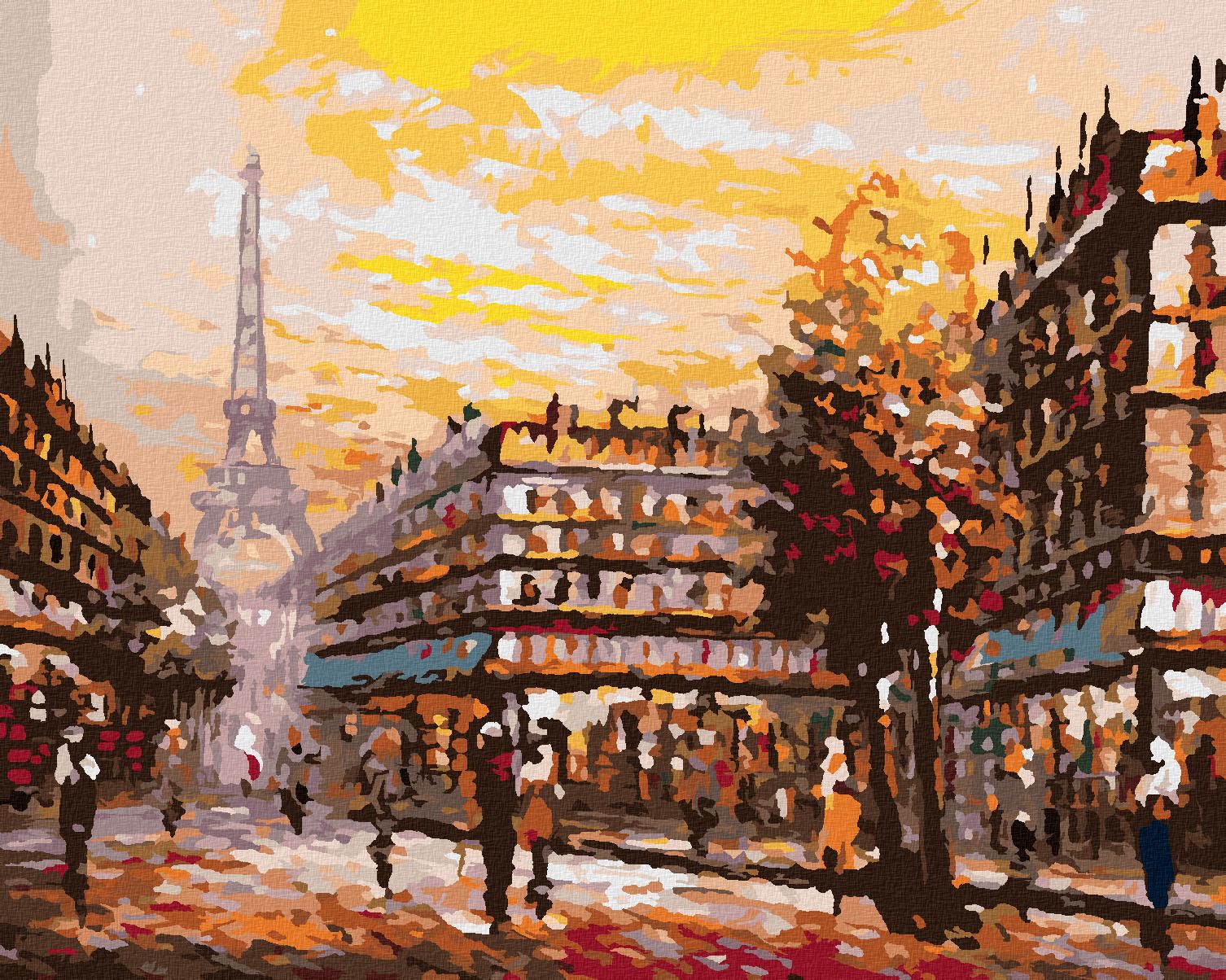 zuty Malování podle čísel - RUŠNÁ ULICE V PAŘÍŽI - Rozměr: 40x50 cm, Rámování: Varianta: bez rámu a bez vypnutí plátna - obrázek 1