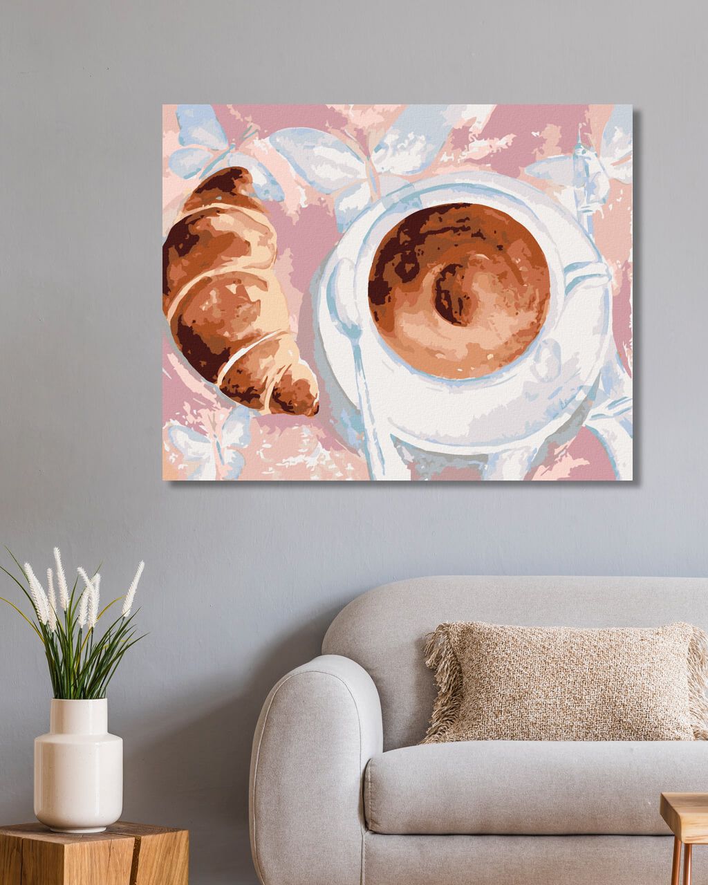 zuty Malování podle čísel - KÁVA A CROISSANT V PAŘÍŽI - Rozměr: 40x50 cm, Rámování: Varianta: vypnuté plátno na rám - obrázek 2
