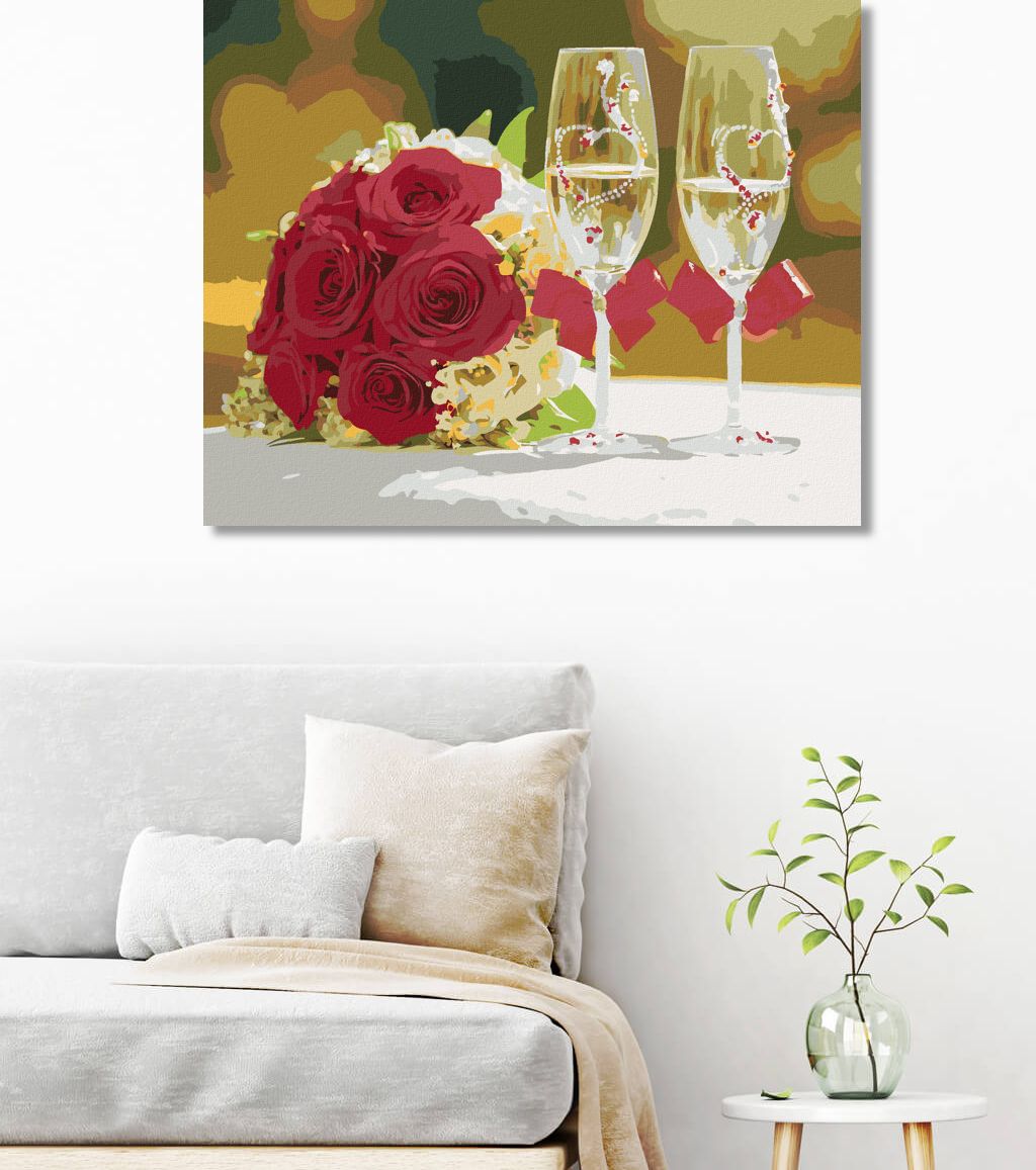 zuty Malování podle čísel - DVĚ SKLENIČKY A RŮŽE - Rozměr: 40x50 cm, Rámování: Varianta: vypnuté plátno na rám - obrázek 10