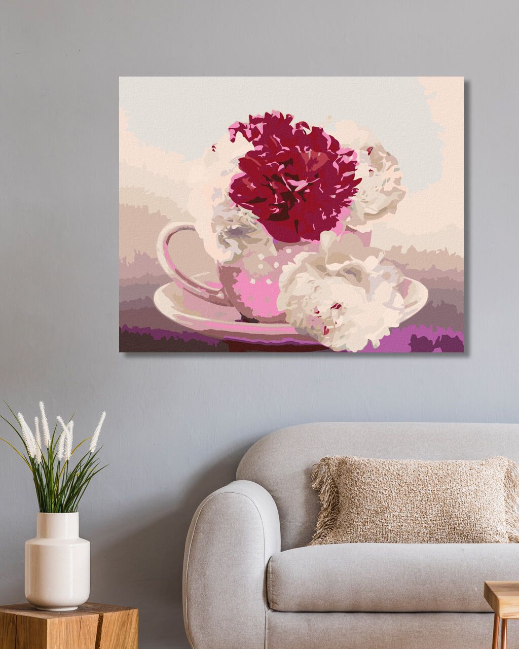 zuty Malování podle čísel - KÁVA S KVĚTINAMI - Rozměr: 40x50 cm, Rámování: Varianta: bez rámu a bez vypnutí plátna - obrázek 5