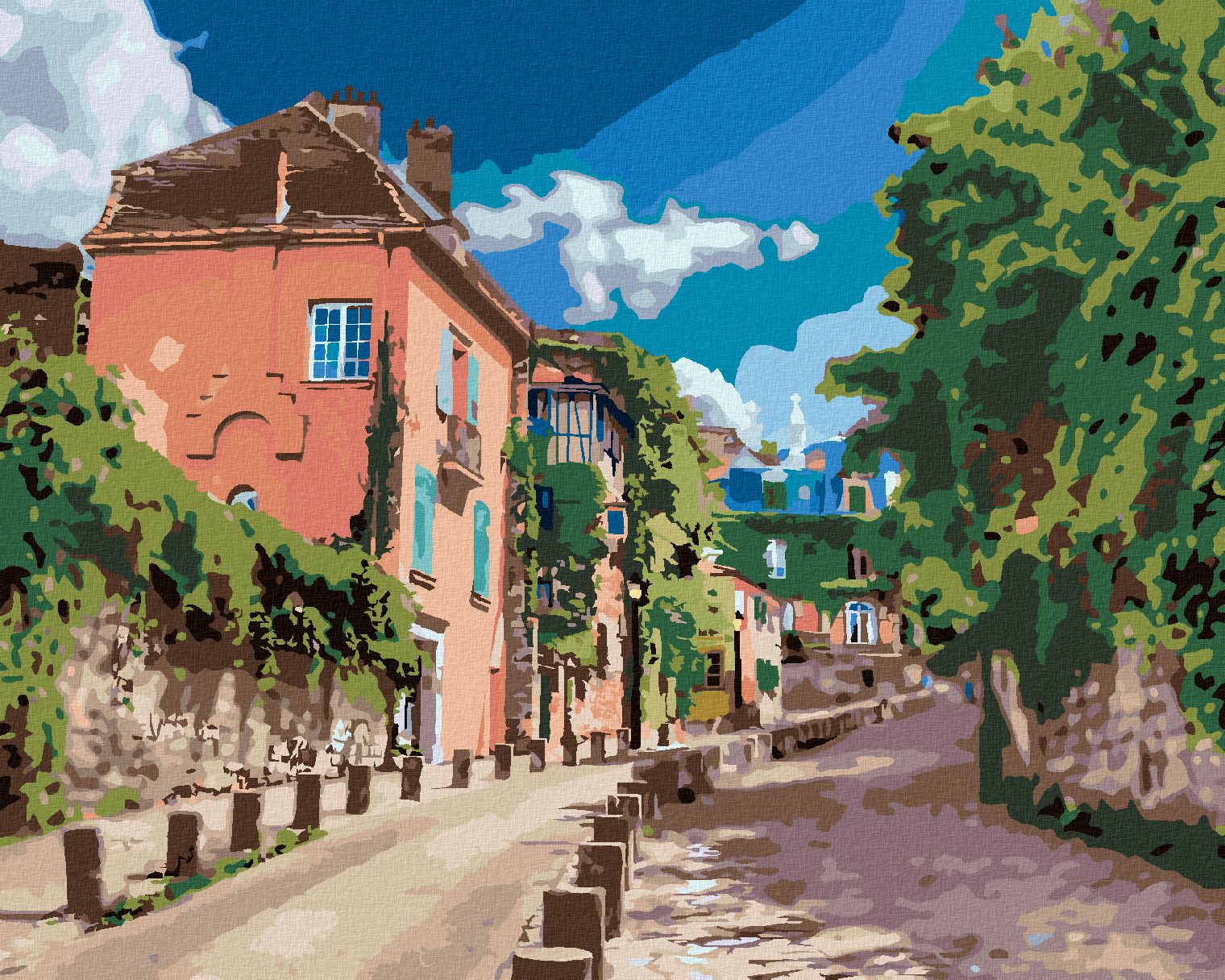 zuty Malování podle čísel - ZELENÁ ULIČKA V PAŘÍŽI - Rozměr: 40x50 cm, Rámování: Varianta: bez rámu a bez vypnutí plátna - obrázek 1
