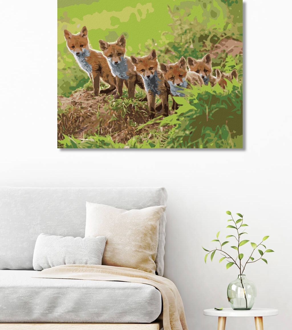 zuty Malování podle čísel - LIŠKA A JEJÍ PARTA - Rozměr: 40x50 cm, Rámování: Varianta: bez rámu a bez vypnutí plátna - obrázek 4