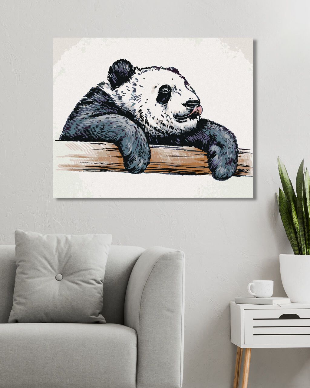 zuty Malování podle čísel - OLIZUJÍCÍ SE PANDA - Rozměr: 40x50 cm, Rámování: Varianta: bez rámu a bez vypnutí plátna - obrázek 9