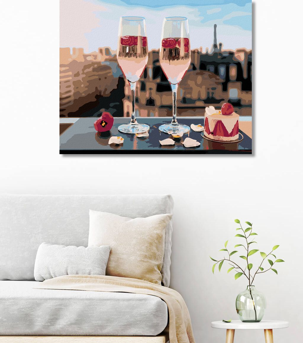 zuty Malování podle čísel - SKLENIČKY S VÍNEM V PAŘÍŽI - Rozměr: 40x50 cm, Rámování: Varianta: vypnuté plátno na rám - obrázek 10