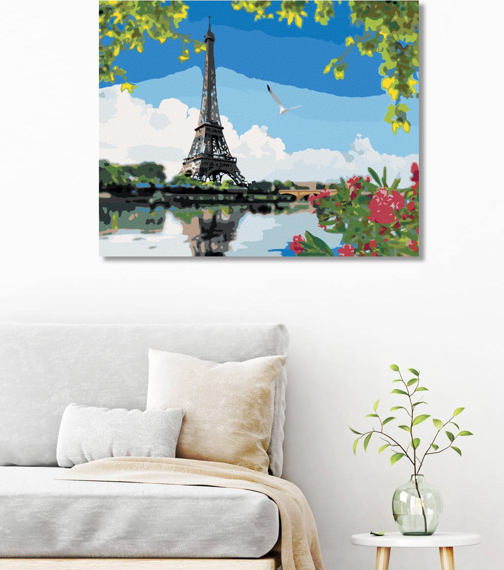 zuty Malování podle čísel - EIFFELOVA VĚŽ POHLED OD ŘEKY - Rozměr: 40x50 cm, Rámování: Varianta: vypnuté plátno na rám - obrázek 7