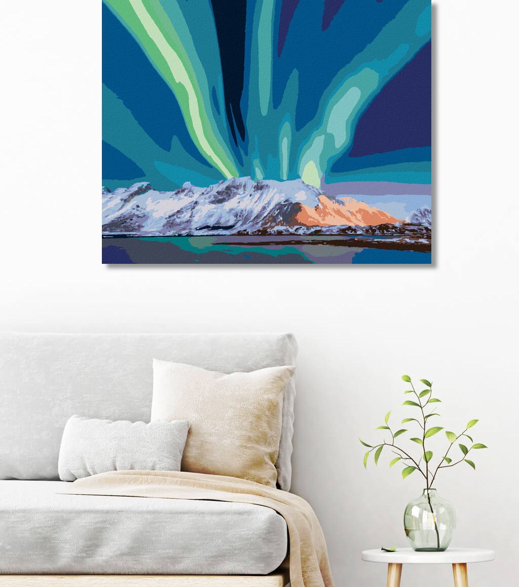 zuty Malování podle čísel - HORA A POLÁRNÍ ZÁŘE - Rozměr: 40x50 cm, Rámování: Varianta: vypnuté plátno na rám - obrázek 9