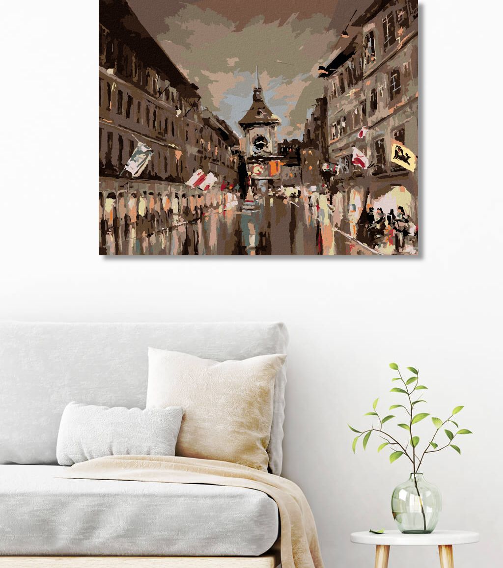 zuty Malování podle čísel - KRAMGASSOVÁ ULICE V PODVEČER - Rozměr: 40x50 cm, Rámování: Varianta: vypnuté plátno na rám - obrázek 5