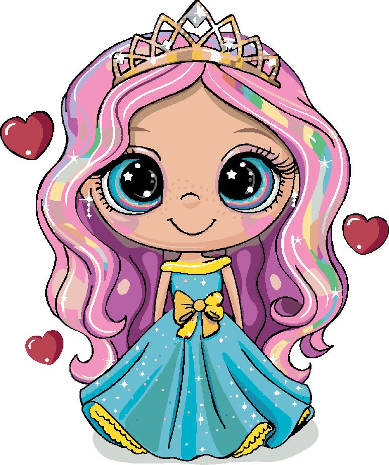 zuty Malování podle čísel - DÍVKA PRINCEZNA SE SRDÍČKY - Rozměr: 40x50 cm, Rámování: Varianta: bez rámu a bez vypnutí plátna - obrázek 10