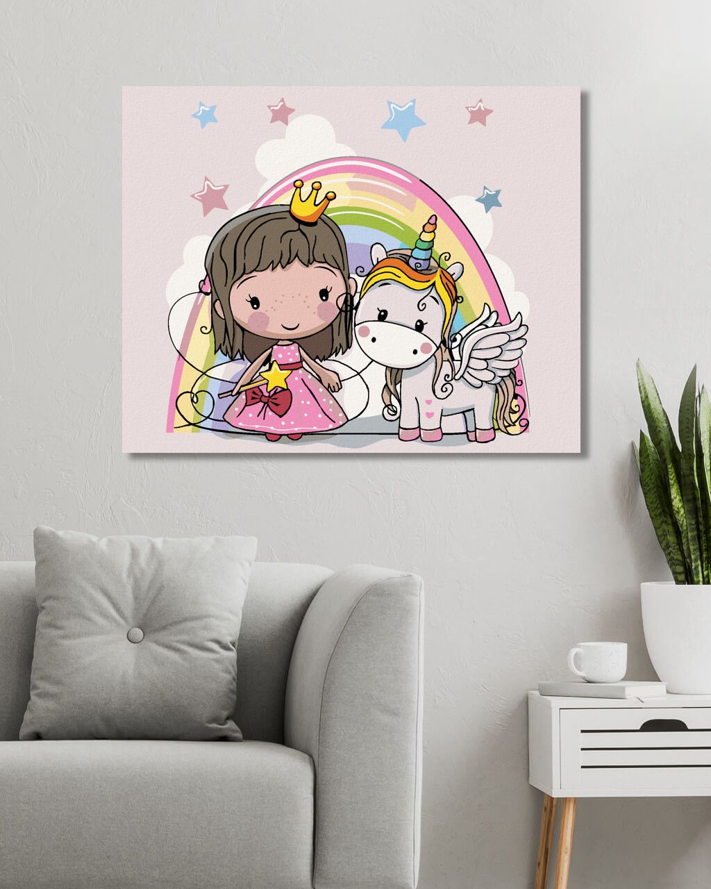 zuty Malování podle čísel - PRINCEZNA A JEDNOROŽEC - Rozměr: 40x50 cm, Rámování: Varianta: bez rámu a bez vypnutí plátna - obrázek 5