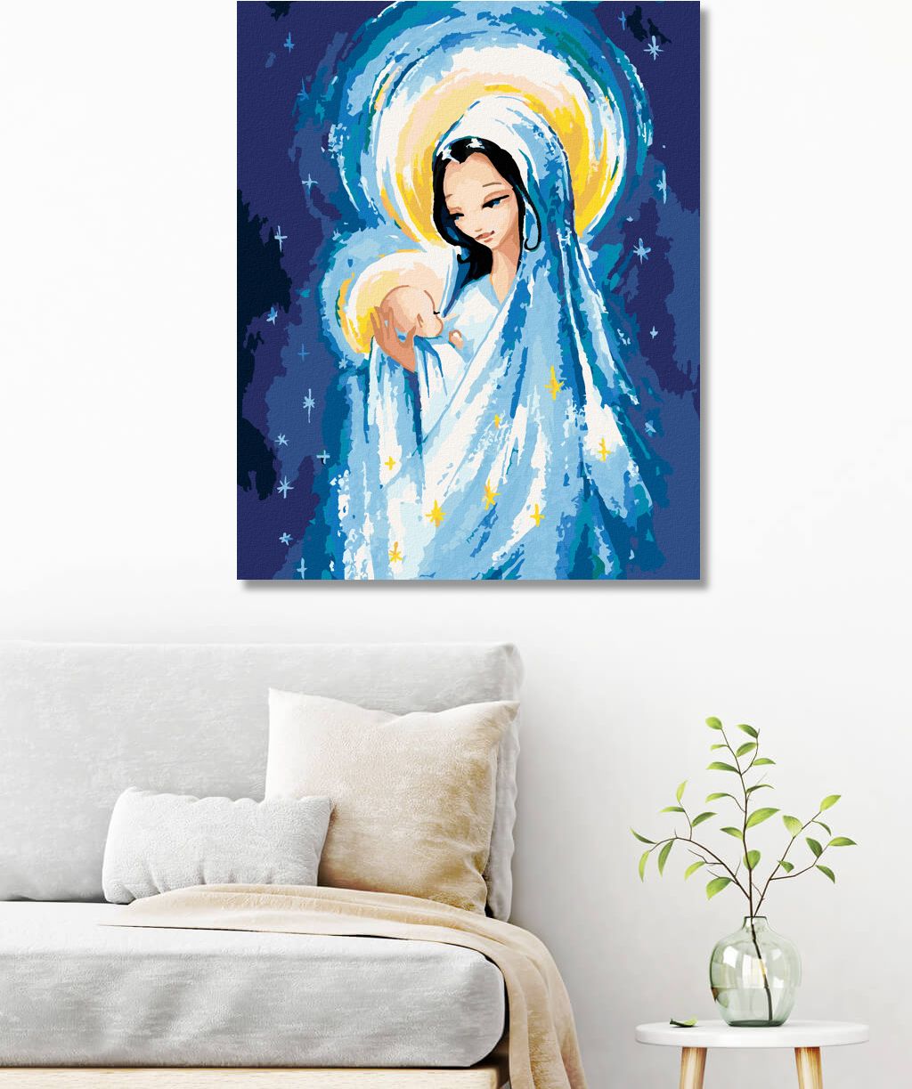 zuty Malování podle čísel - MALÝ JEŽÍŠ KRISTUS A MARIE - Rozměr: 40x50 cm, Rámování: Varianta: bez rámu a bez vypnutí plátna - obrázek 7