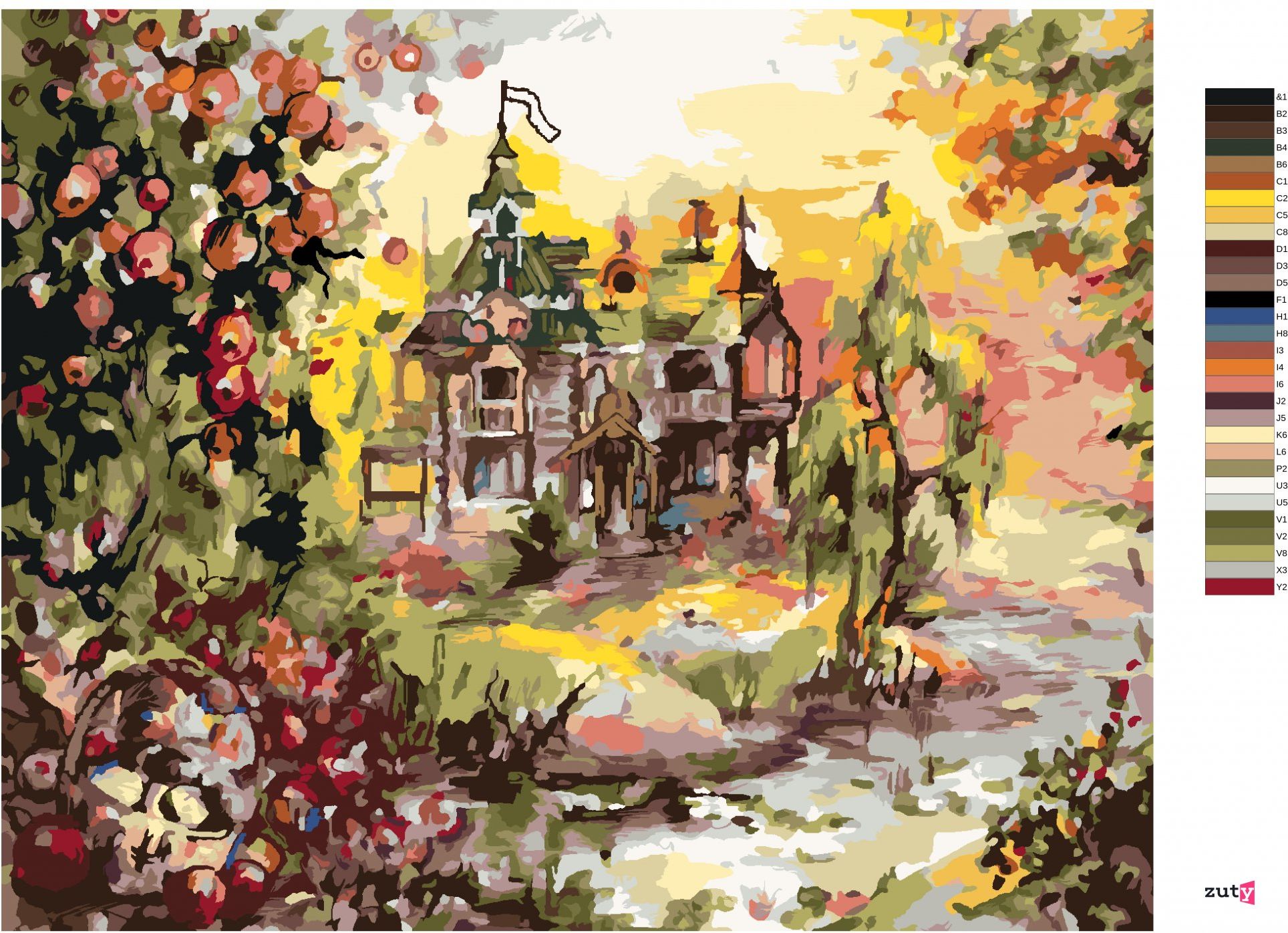 zuty Malování podle čísel - POHÁDKOVÝ DŮM - Rozměr: 40x50 cm, Rámování: Varianta: bez rámu a bez vypnutí plátna - obrázek 8