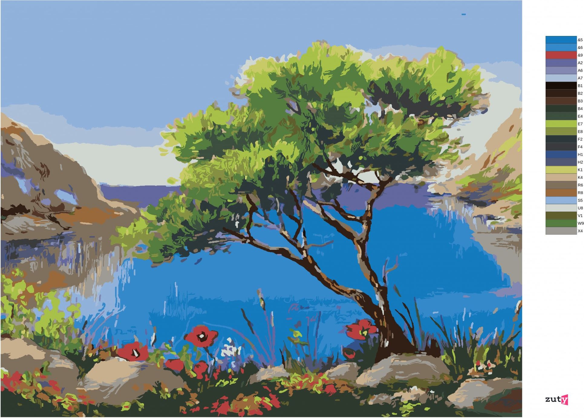 zuty Malování podle čísel - MOŘSKÁ KRAJINA - Rozměr: 40x50 cm, Rámování: Varianta: vypnuté plátno na rám - obrázek 4