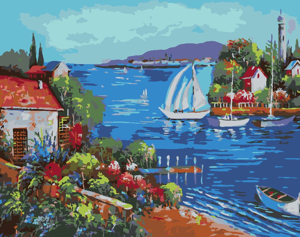 zuty Malování podle čísel - MOŘSKÁ ZÁTOKA - Rozměr: 40x50 cm, Rámování: Varianta: bez rámu a bez vypnutí plátna - obrázek 4