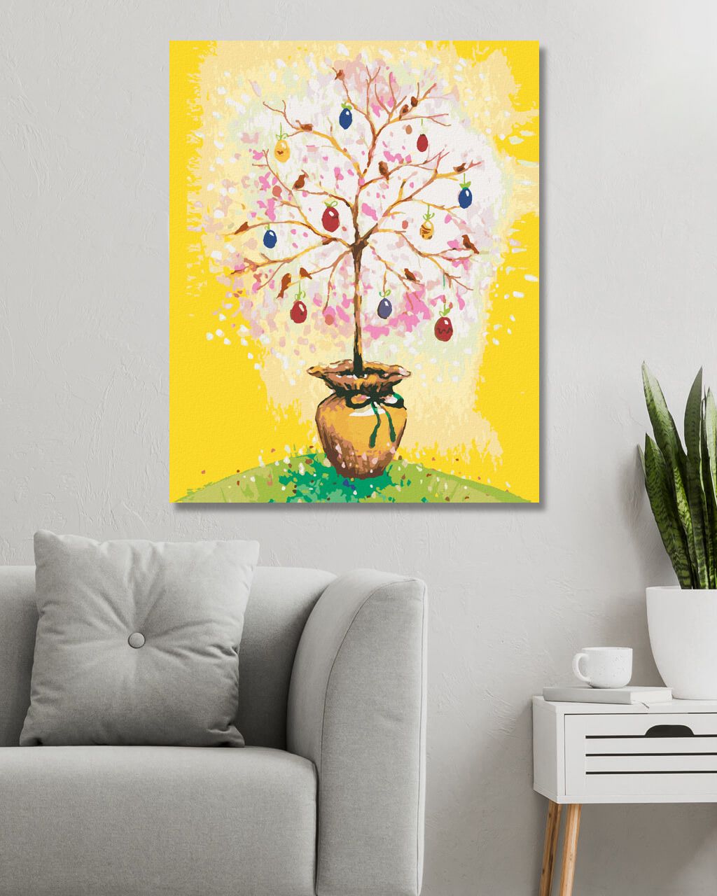 zuty Malování podle čísel - VELIKONOČNÍ STROM S VAJÍČKY - Rozměr: 40x50 cm, Rámování: Varianta: bez rámu a bez vypnutí plátna - obrázek 3