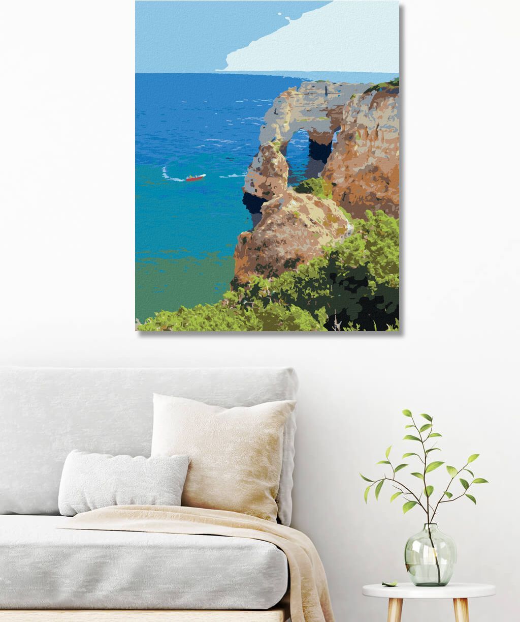 zuty Malování podle čísel - LETNÍ KRAJINA PORTUGALSKÉHO POBŘEŽÍ - Rozměr: 40x50 cm, Rámování: Varianta: bez rámu a bez vypnutí plátna - obrázek 10