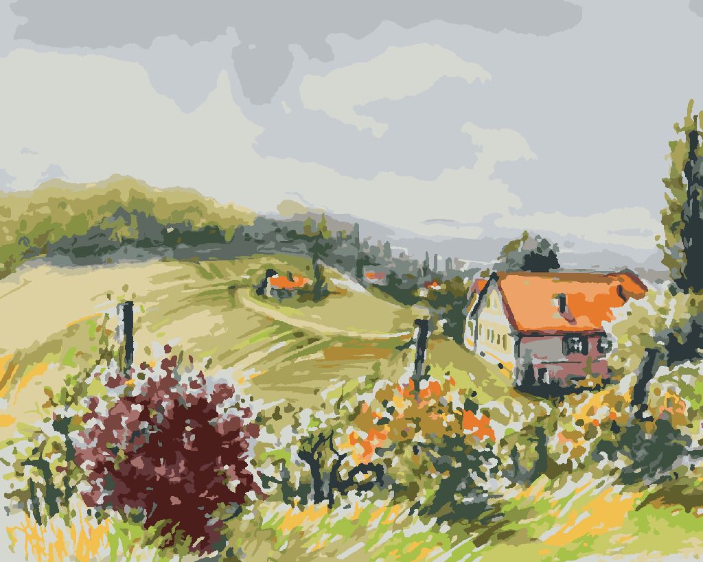 zuty Malování podle čísel - KRAJINA S VINICEMI - Rozměr: 40x50 cm, Rámování: Varianta: vypnuté plátno na rám - obrázek 10