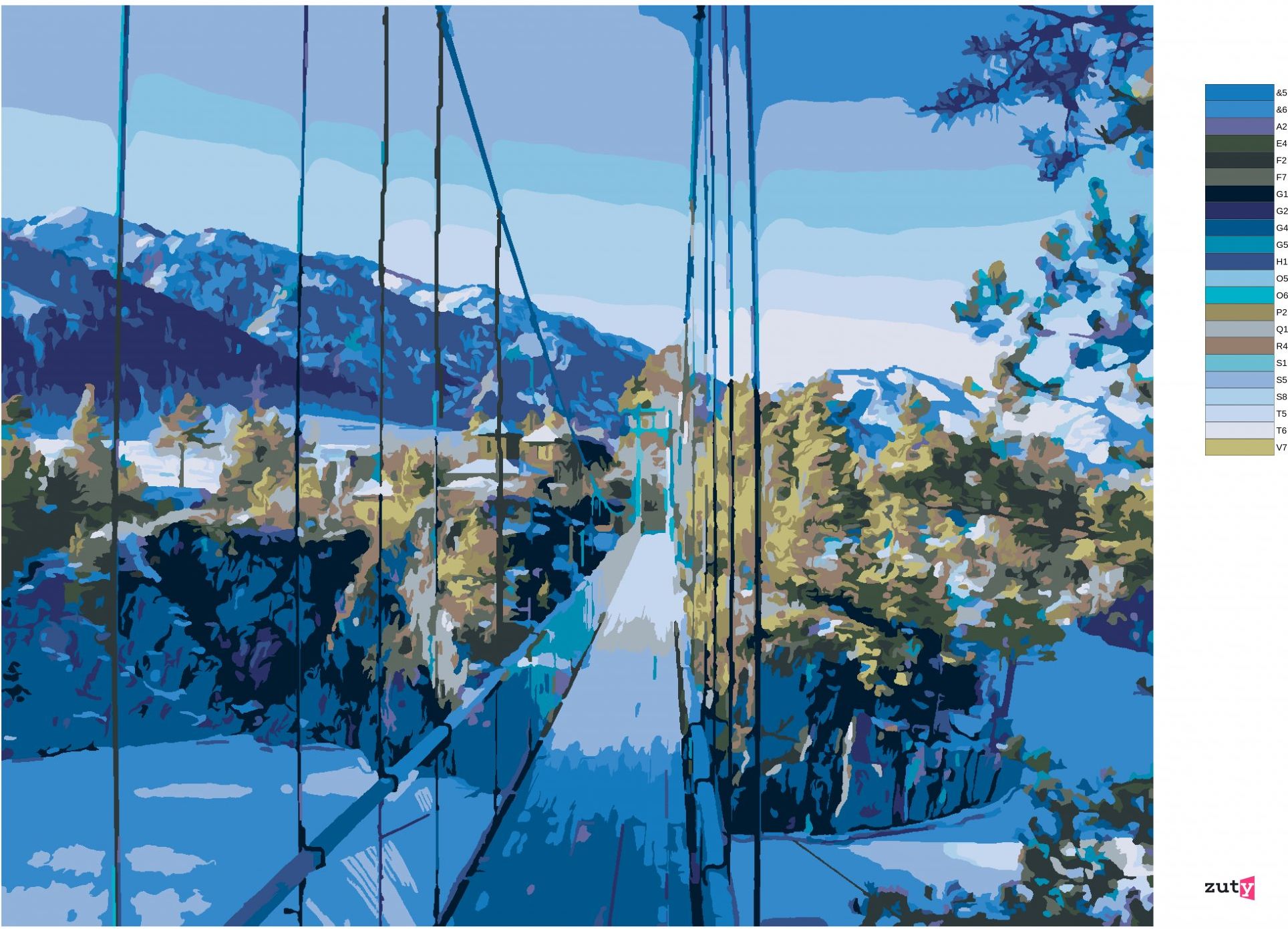 zuty Malování podle čísel - MOST NA OSTROV PATMOS - Rozměr: 40x50 cm, Rámování: Varianta: bez rámu a bez vypnutí plátna - obrázek 3