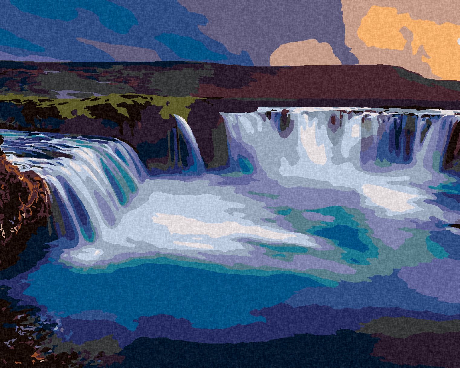 zuty Malování podle čísel - VODOPÁD NA ISLANDU - Rozměr: 40x50 cm, Rámování: Varianta: vypnuté plátno na rám - obrázek 1