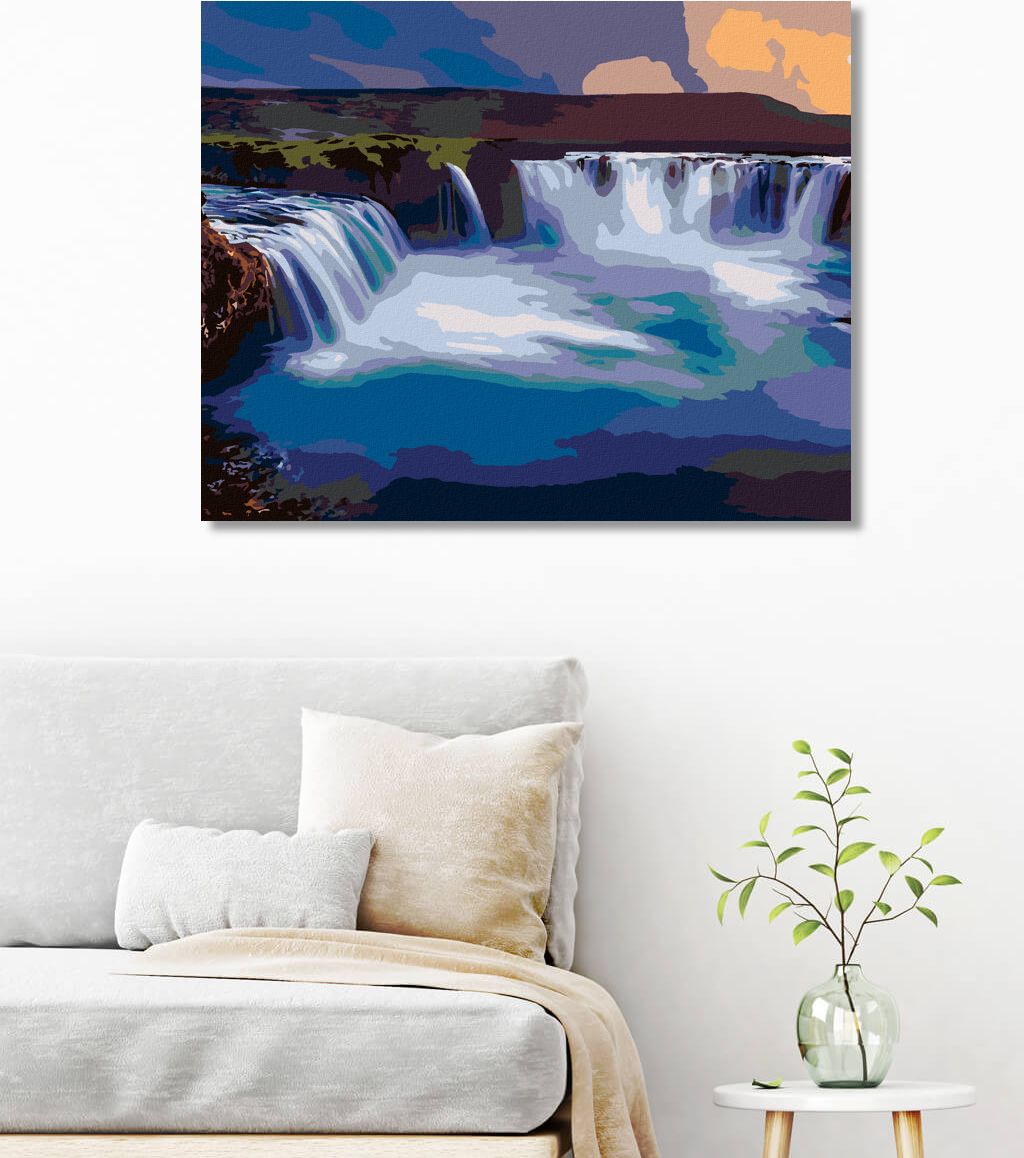 zuty Malování podle čísel - VODOPÁD NA ISLANDU - Rozměr: 40x50 cm, Rámování: Varianta: vypnuté plátno na rám - obrázek 6