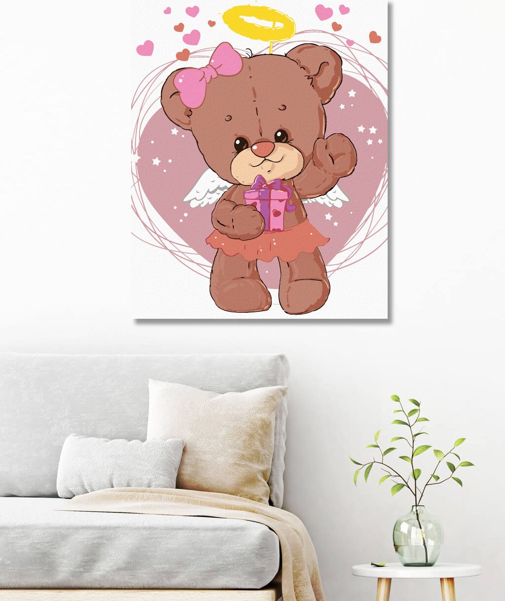 zuty Malování podle čísel - MEDVÍDEK ANDĚL - Rozměr: 40x50 cm, Rámování: Varianta: bez rámu a bez vypnutí plátna - obrázek 10