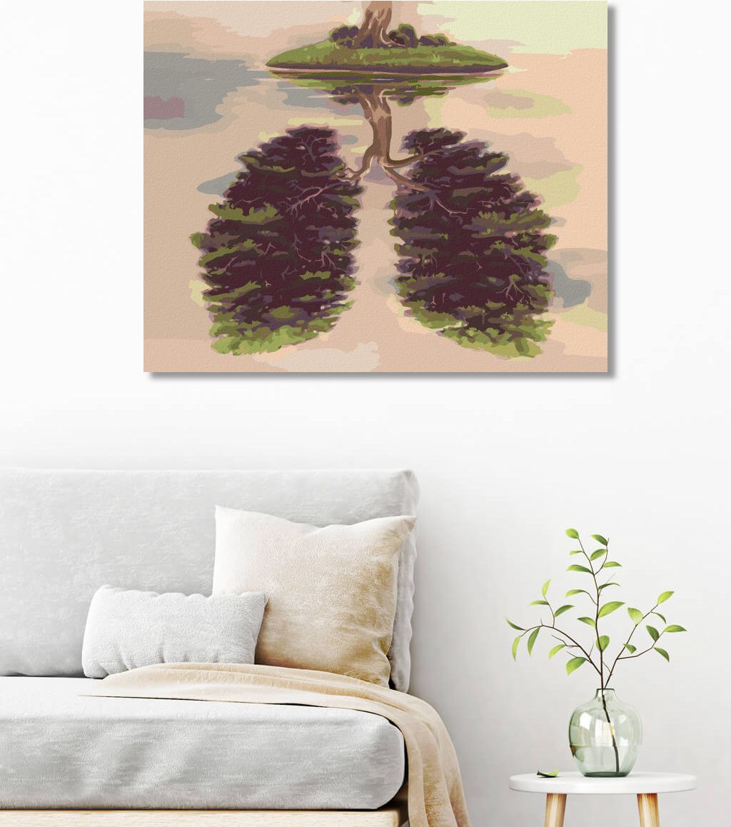 zuty Malování podle čísel - STROM VE TVARU PLIC NA OSTROVĚ - Rozměr: 40x50 cm, Rámování: Varianta: bez rámu a bez vypnutí plátna - obrázek 5