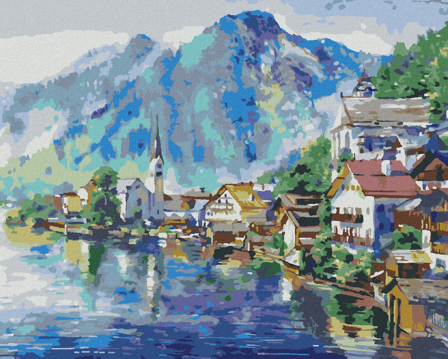 zuty Malování podle čísel - KRAJINA RAKOUSKÉ VESNICE - Rozměr: 40x50 cm, Rámování: Varianta: vypnuté plátno na rám - obrázek 1