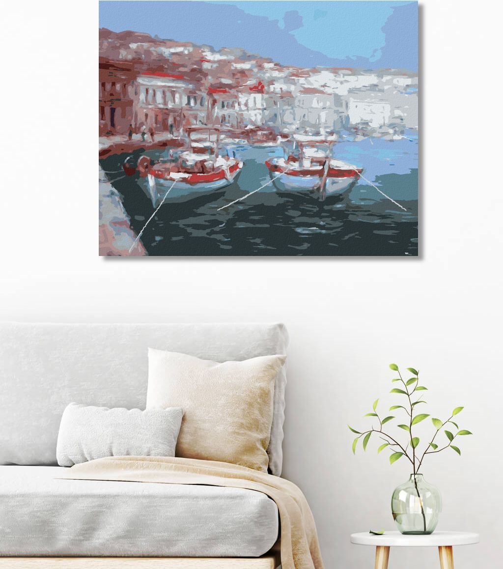 zuty Malování podle čísel - DVĚ STEJNÉ LOĎKY V PŘÍSTAVU - Rozměr: 40x50 cm, Rámování: Varianta: bez rámu a bez vypnutí plátna - obrázek 6