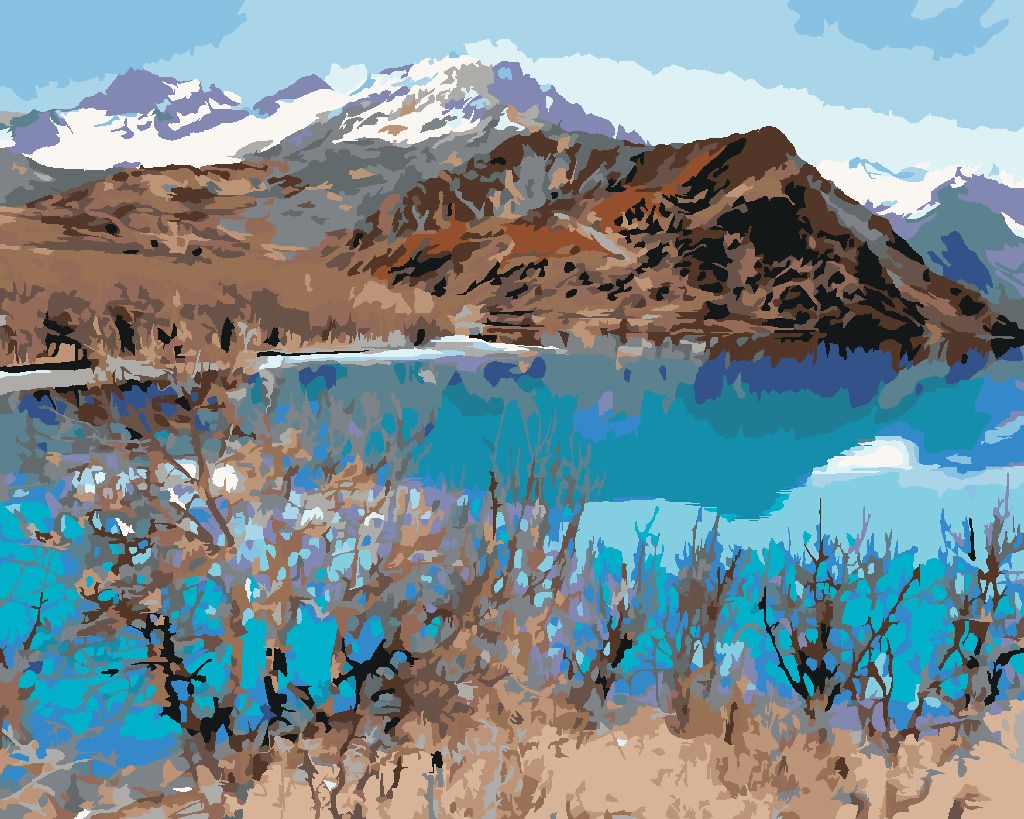 zuty Malování podle čísel - JEZERO ISKANDERKUL - Rozměr: 40x50 cm, Rámování: Varianta: bez rámu a bez vypnutí plátna - obrázek 3