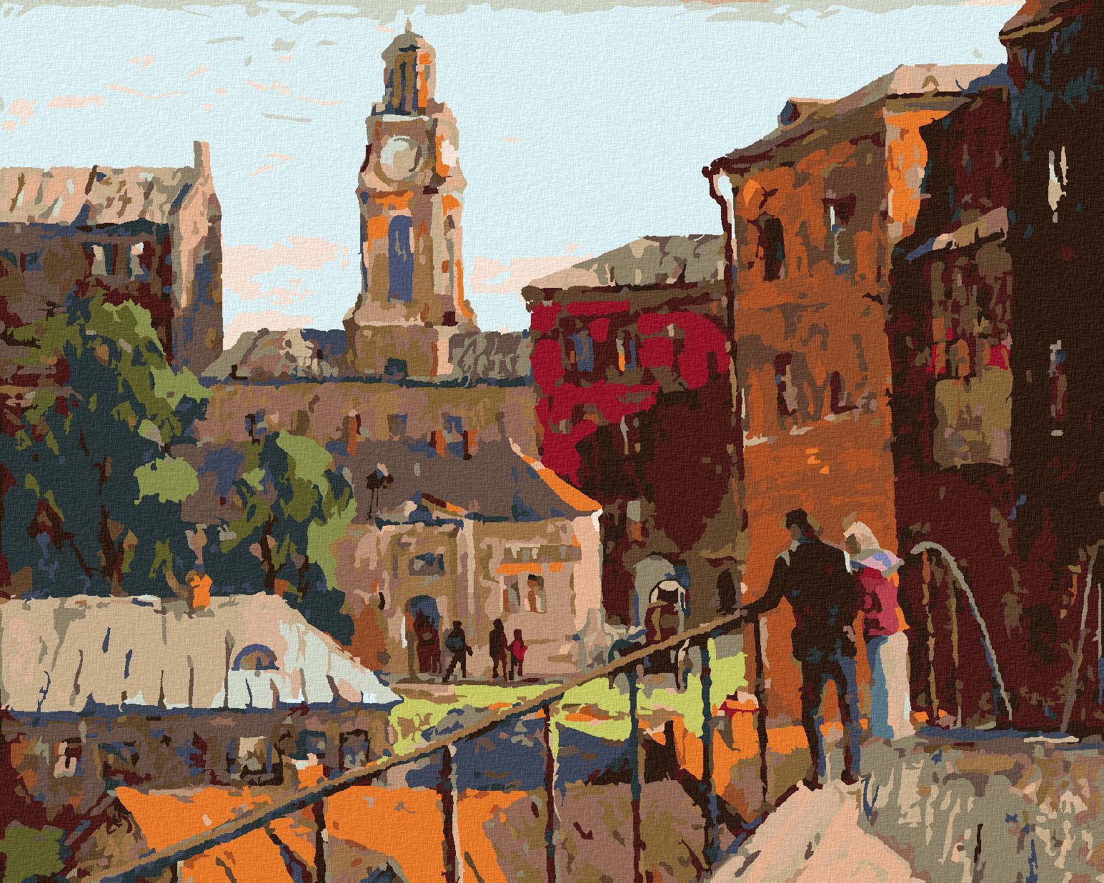 zuty Malování podle čísel - MĚSTSKÁ KRAJINA VE MĚSTĚ VITEBSK - Rozměr: 40x50 cm, Rámování: Varianta: bez rámu a bez vypnutí plátna - obrázek 1