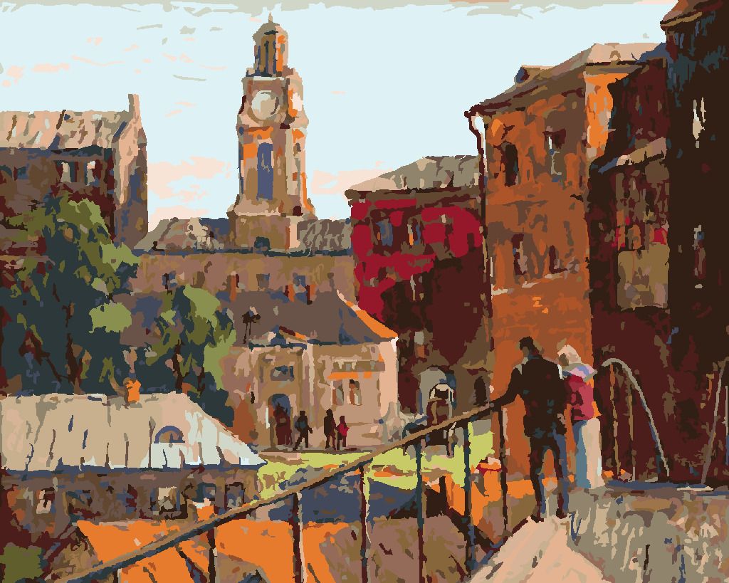 zuty Malování podle čísel - MĚSTSKÁ KRAJINA VE MĚSTĚ VITEBSK - Rozměr: 40x50 cm, Rámování: Varianta: bez rámu a bez vypnutí plátna - obrázek 8
