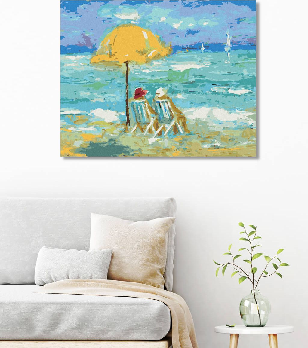 zuty Malování podle čísel - DOVOLENÁ NA PLÁŽI - Rozměr: 40x50 cm, Rámování: Varianta: vypnuté plátno na rám - obrázek 7
