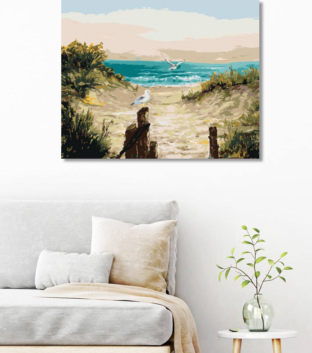 zuty Malování podle čísel - PLÁŽOVÉ DUNY S RACKY - Rozměr: 40x50 cm, Rámování: Varianta: bez rámu a bez vypnutí plátna - obrázek 5