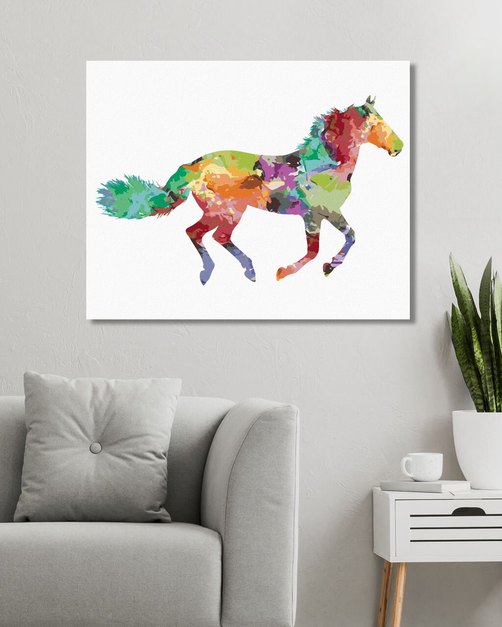 zuty Malování podle čísel - BAREVNÝ KŮŇ V BĚHU - Rozměr: 40x50 cm, Rámování: Varianta: bez rámu a bez vypnutí plátna - obrázek 5