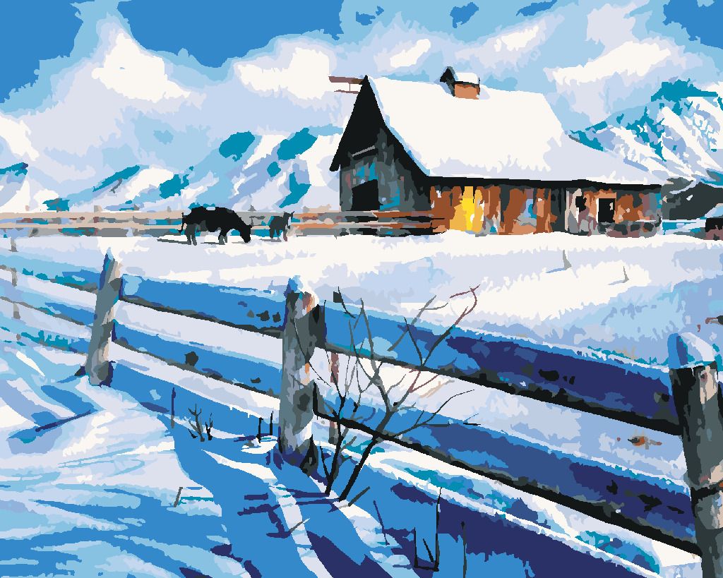 zuty Malování podle čísel - FARMA NA HORÁCH - Rozměr: 40x50 cm, Rámování: Varianta: vypnuté plátno na rám - obrázek 7