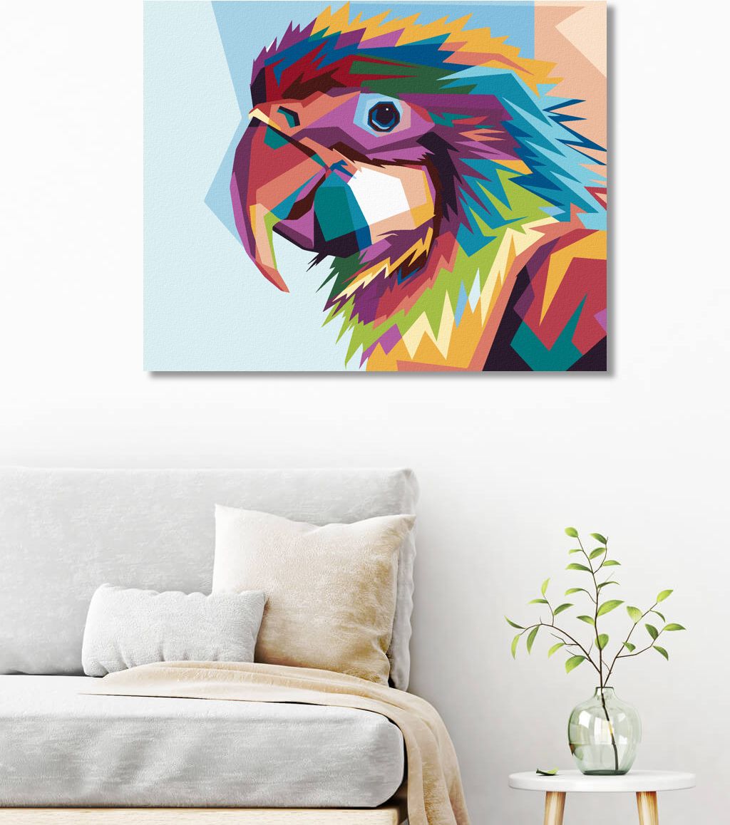 zuty Malování podle čísel - PORTRÉT BAREVNÝ PAPOUŠEK - Rozměr: 40x50 cm, Rámování: Varianta: vypnuté plátno na rám - obrázek 3