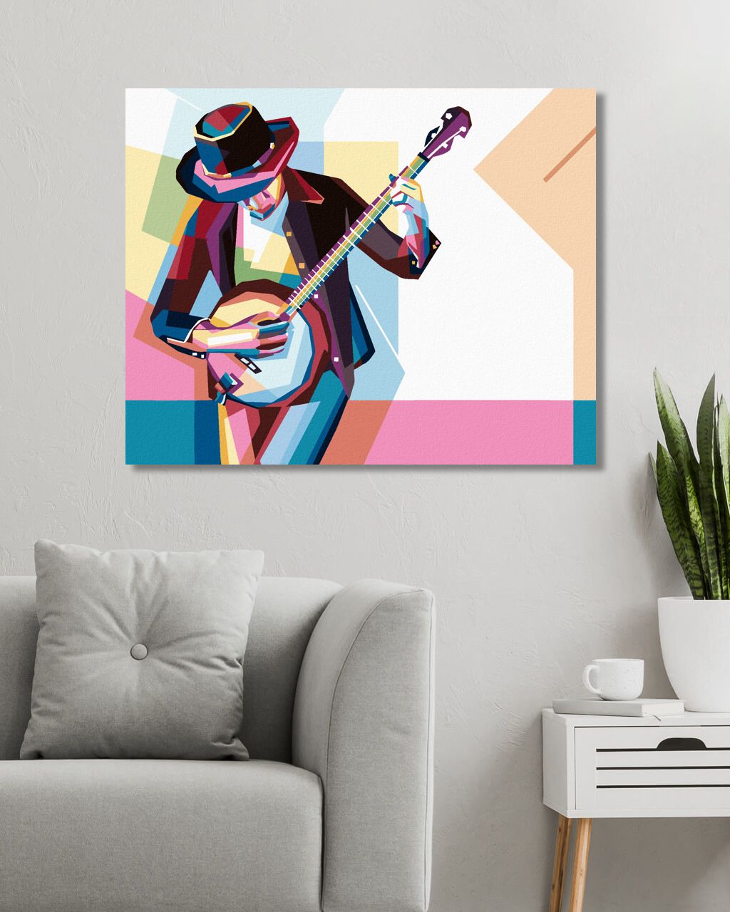 zuty Malování podle čísel - BAREVNÝ HUDEBNÍK - Rozměr: 40x50 cm, Rámování: Varianta: bez rámu a bez vypnutí plátna - obrázek 4