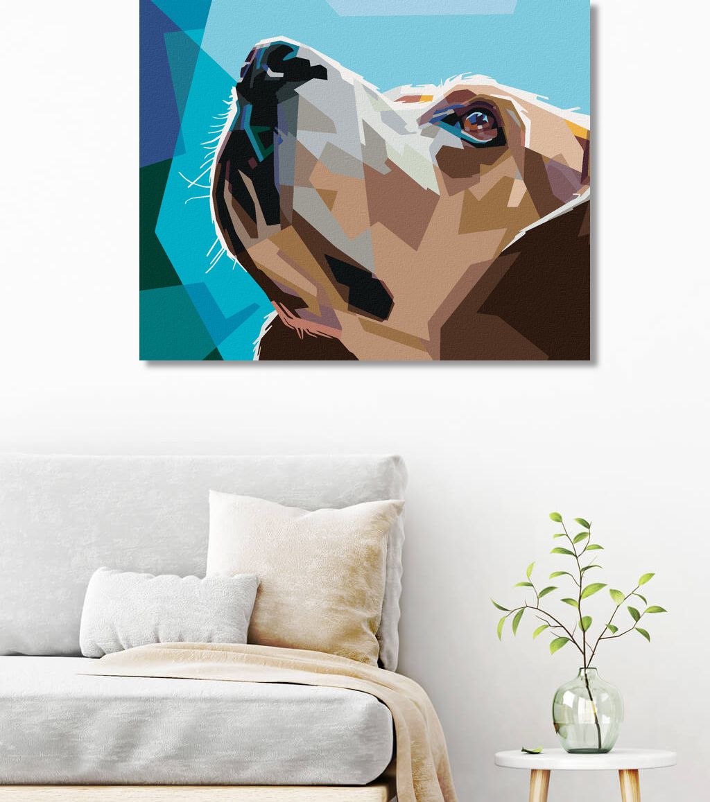 zuty Malování podle čísel - PES BÍGL - Rozměr: 40x50 cm, Rámování: Varianta: bez rámu a bez vypnutí plátna - obrázek 5