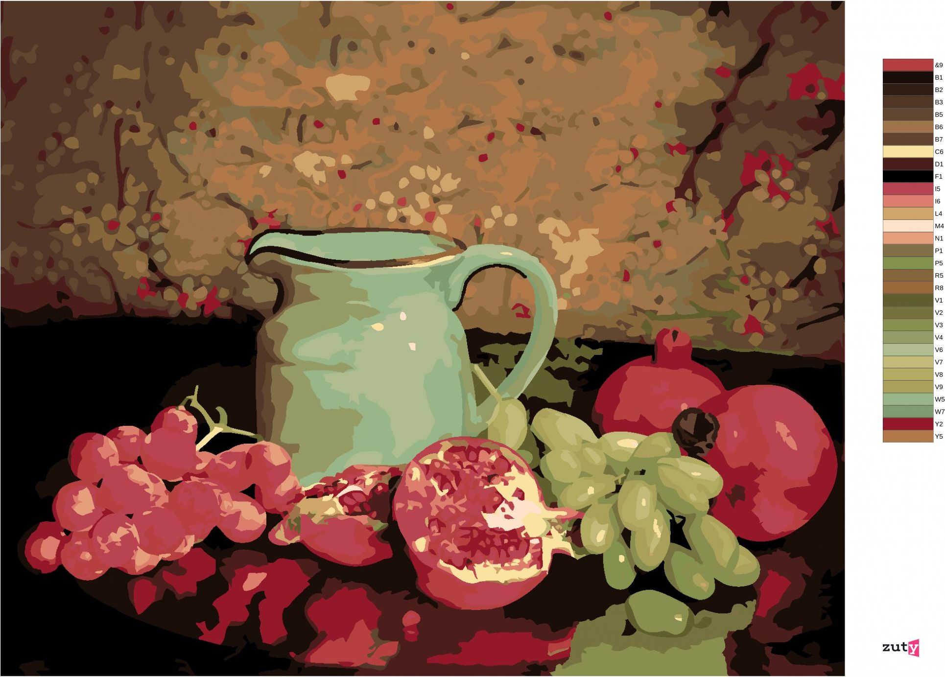 zuty Malování podle čísel - ZÁTIŠÍ S OVOCEM - Rozměr: 40x50 cm, Rámování: Varianta: vypnuté plátno na rám - obrázek 5
