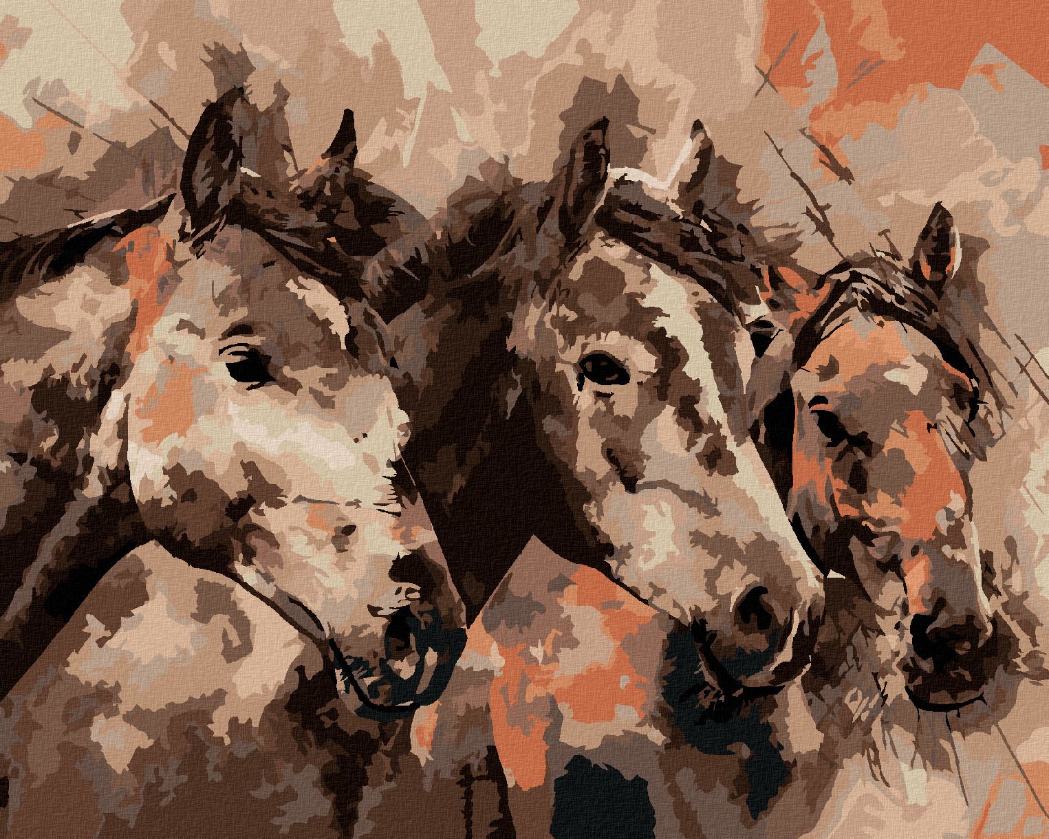 zuty Malování podle čísel - MALOVANÍ KONĚ V HNĚDÉ - Rozměr: 40x50 cm, Rámování: Varianta: vypnuté plátno na rám - obrázek 1