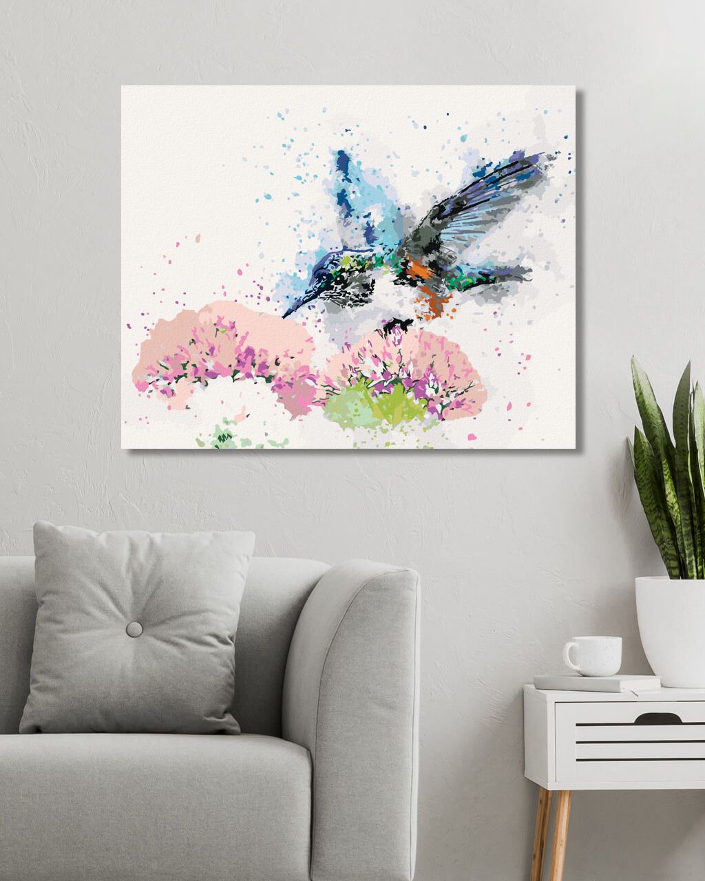 zuty Malování podle čísel - MALOVANÝ KOLIBŘÍK A KVĚTINY - Rozměr: 40x50 cm, Rámování: Varianta: bez rámu a bez vypnutí plátna - obrázek 10